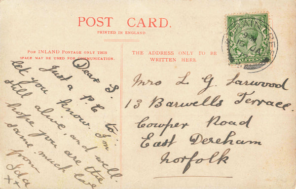 BOCKING MILL, BRAINTREE - 1917 ESSEX POSTCARD (ref 3494/w1/22)