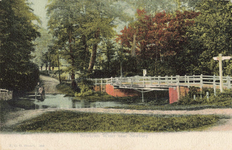 Old  postcard of Newtown Water nr Newbury, 1904