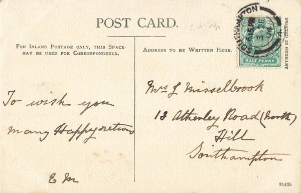 NEWTOWN WATER NEAR NEWBURY - 1904 POSTCARD (ref 3437/W1/22)