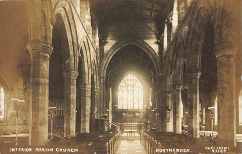 INTERIOR, PARISH CHURCH, NORTHENDEN - RP POSTCARD (ref 3502/W1/22)