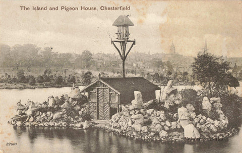 ISLAND & PIGEON HOUSE, CHESTERFIELD - 1908 POSTCARD (3471/W1/22)
