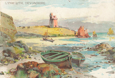 LYNMOUTH, DEVONSHIRE - SMALLER SIZE EARLY 1900s POSTCARD (ref 3691/W1/22)