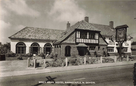 Old postcard of the Wrey Arms Hotel, Barnstaple