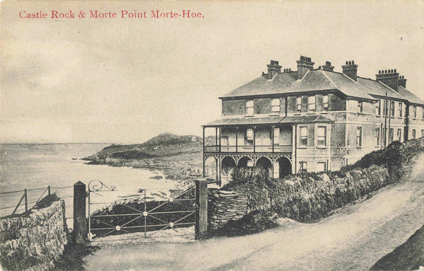 Old postcard of Castle Rock & Morte Point, Mortehoe nr Woolacombe
