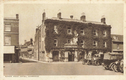 KING'S HEAD HOTEL, WIMBORNE - OLD DORSET POSTCARD (ref 3705/W1/22)