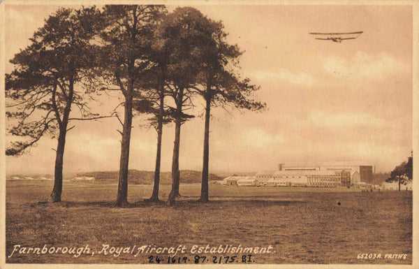 Old postcard of Royal Aircraft Establishment, Farnborough
