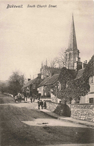 Old postcard of South Church Street, Bakewell in Derbyshire