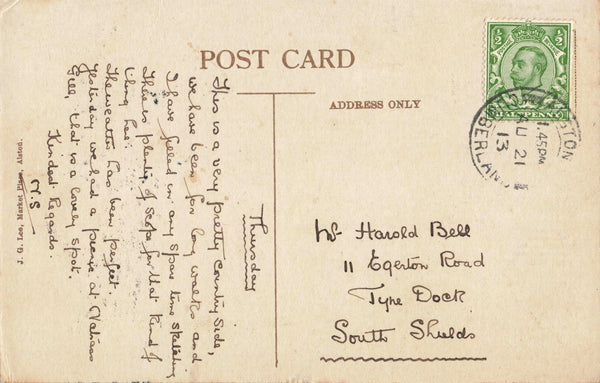 TYNE VALLEY, ALSTON - 1913 CUMBERLAND POSTCARD (ref 3764/W1/22)