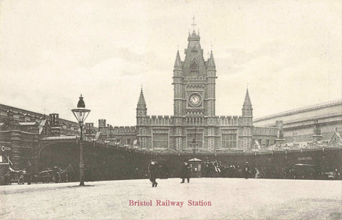 Old postcard of Bristol Railway Station