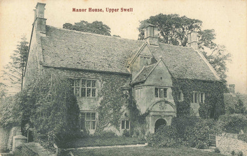 Old postcard of Manor House, Upper Swell, Gloucestershire