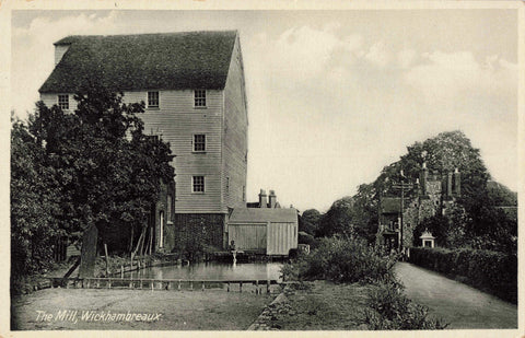 Old postcard of The Mill, Wickhambreaux, Kent