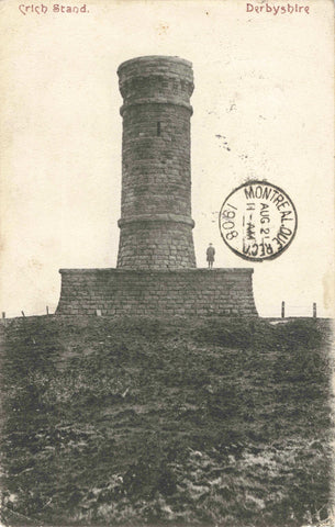 Old  postcard of Crich Stand in Derbyshire