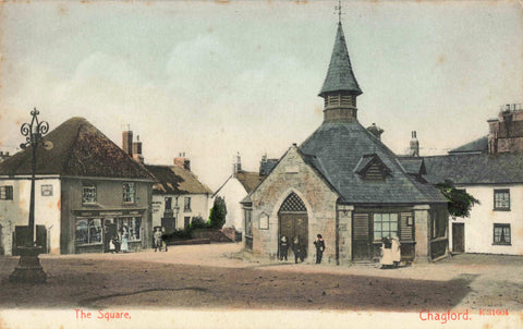 Pre 1918 postcard of The Square, Chagford, Devon