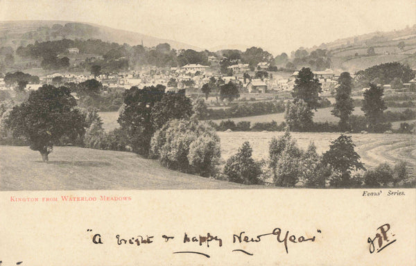c1902 postcard of Kington from Waterloo Meadows, in Herefordshire