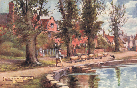 Old postcard of Elizabethan Houses, Penn in Buckinghamshire