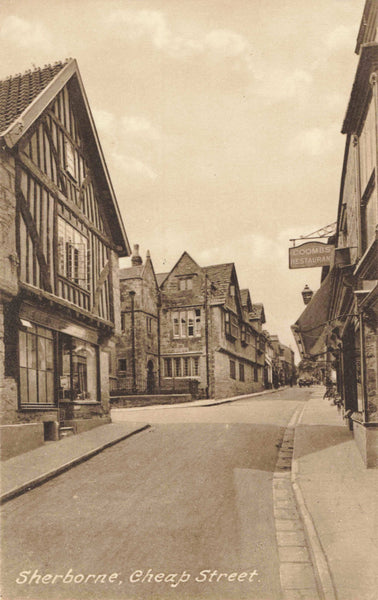 SHERBORNE, CHEAP STREET - OLD DORSET POSTCARD (ref 1557/W1/22)