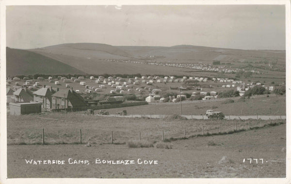 real photo Dorset postcard of Waterside Camp, Bowleaze Cove