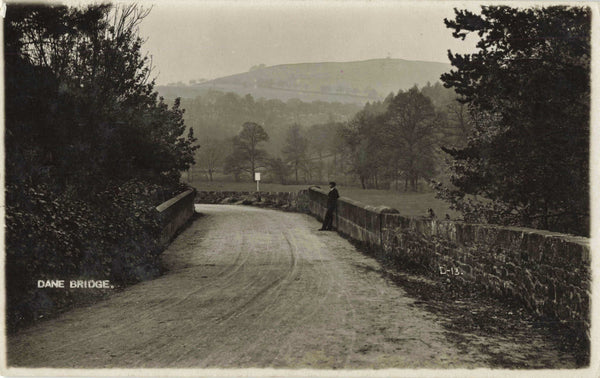 DANE BRIDGE, OLD REAL PHOTO CHESHIRE POSTCARD (ref 4236/21/W1)