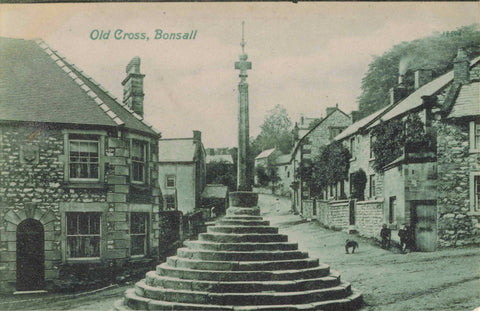 Pre 1918 postcard of Old Cross, Bonsall in Derbyshire