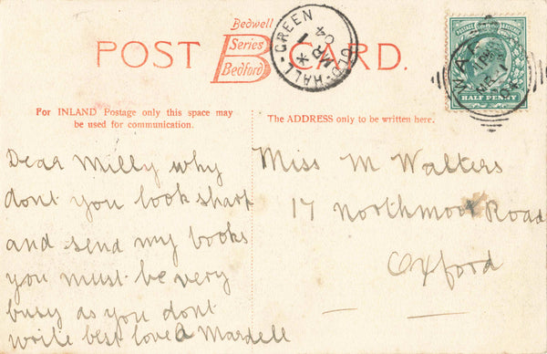 PAPER MILL LANE, STANDON - 1904 HERTFORDSHIRE POSTCARD (ref 2607/22/W3)