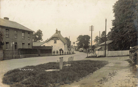 Old real photo postcard of Tilshead, in Wiltshire 