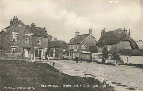 Old postcard of Post Office, Upavon in Wiltshire