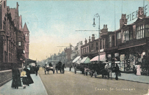 Early 1900s postcard of Chapel Street, Southport