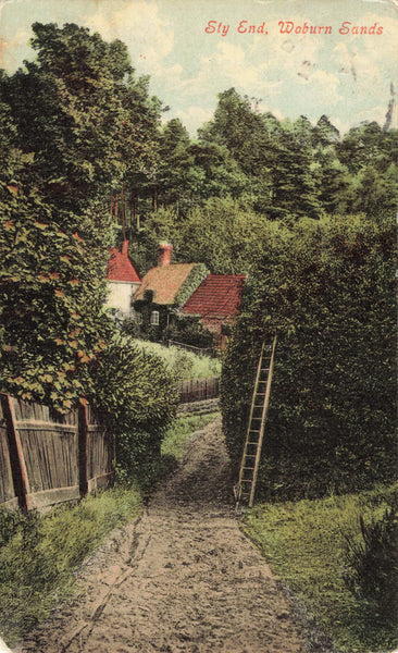Old postcard of Sty End, Woburn Sands, posted in 1916