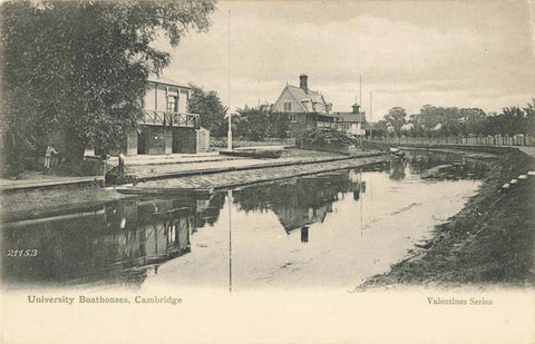 Old postcard of University Boathouses, Cambridge