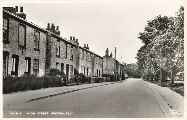 Old real photo of High Street, Wicken, Ely