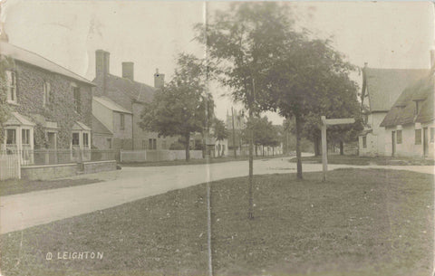 Old real photo postcard entitled Leighton - thought to be Leighton Bromswold in Huntingdonshire