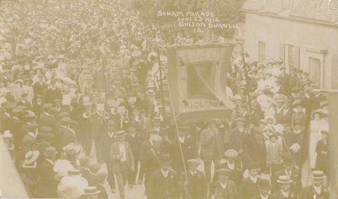 Old real photo postcard of Soham Parade on June 23 1912