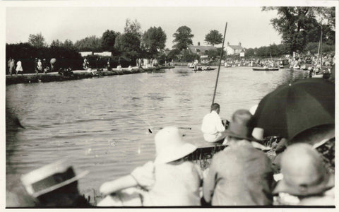 ROWING AT CAMBRIDGE, 1930 - OLD REAL PHOTO POSTCARD