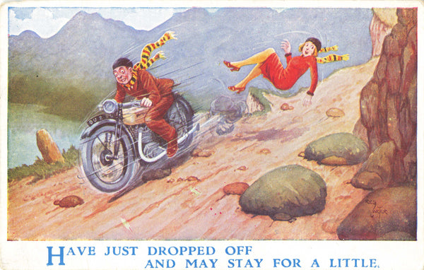 Old  motorcycle humour postcard