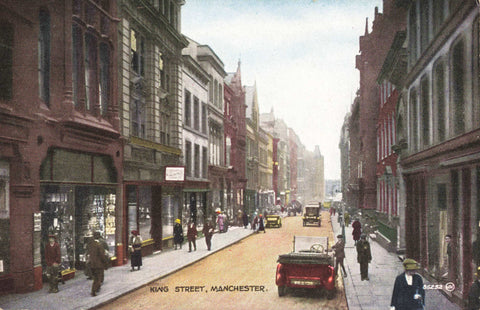 Old postcard of King Street, Manchester