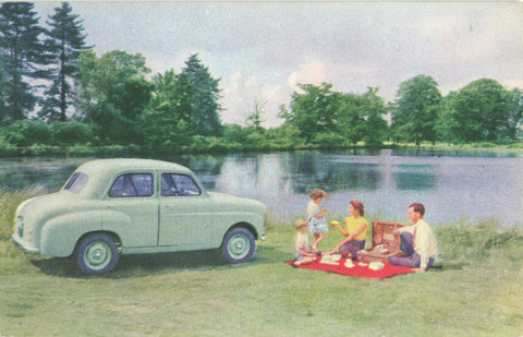 Old advertising postcard of The Standard Eight car