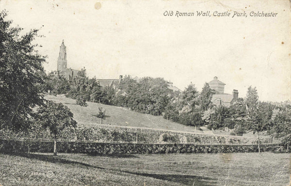 1920s postcard of Old Roman Wall, Castle Park, Colchester