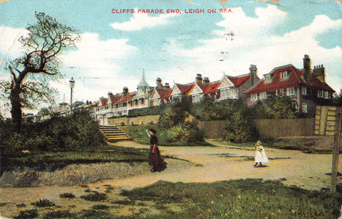 Old postcard of Cliffs Parade End, Leigh-on-Sea in Essex