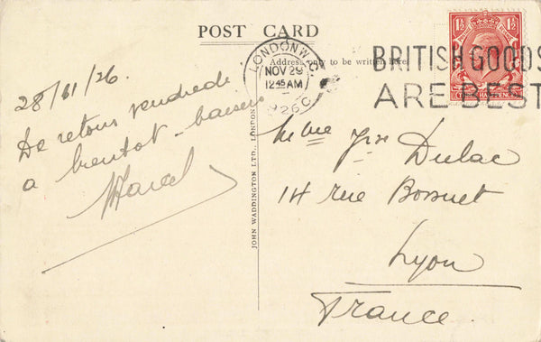 WALDORF HOTEL, LONDON - 1920s POSTCARD (ref 5189/22/W5)