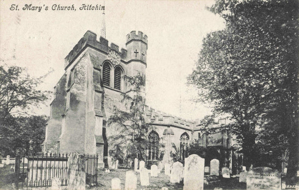 St Mary's Church, Hitchin, Hertfordshire old postcard