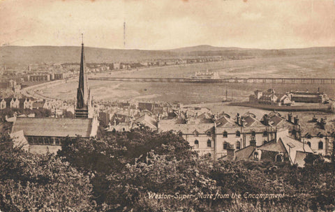 OLD POSTCARD OF WESTON SUPER MARE FROM ENCAMPMENT (ref 5144/22/W5)