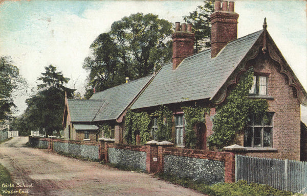 Old postcard of Girls' School, Water End in Hertfordshire