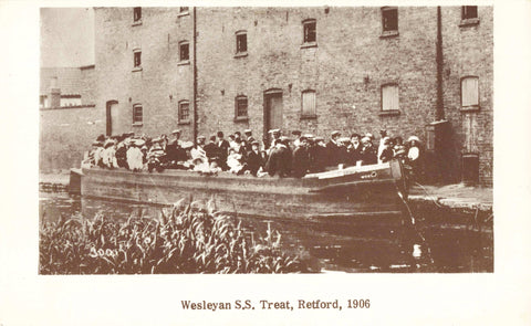 Reproduction postcard showing Wesleyan SS Treat, Retford, 1906