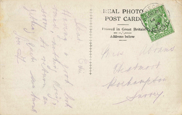 FOUNTAIN, VICTORIA PARK, ASHFORD, KENT, 1914 REAL PHOTO POSTCARD (5233/22/w5)