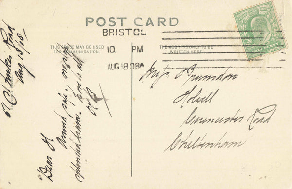 ST AUGUSTINES BRIDGE, BRISTOL - 1908 POSTCARD (ref 5203/22/W5)