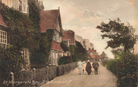 Old postcard of St Margaret's Bay, The Undercliff in Kent