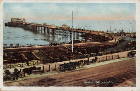 Old postcard of Palace Pier, Brighton