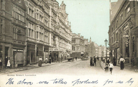 Old postcard of Granby Street, Leicester