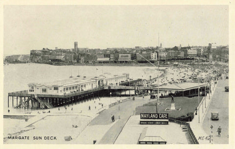 Old postcard of Margate Sun Deck, Kent