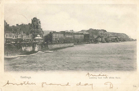 1903 postcard of Hastings, looking east from White Rock